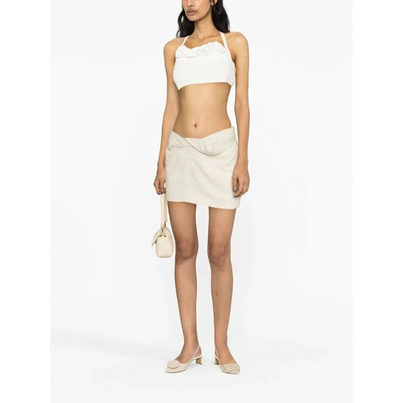 JACQUEMUS Le Bandeau Frivolli Top in Off White 40 New Womens Cropped Bralette - Picture 14 of 14